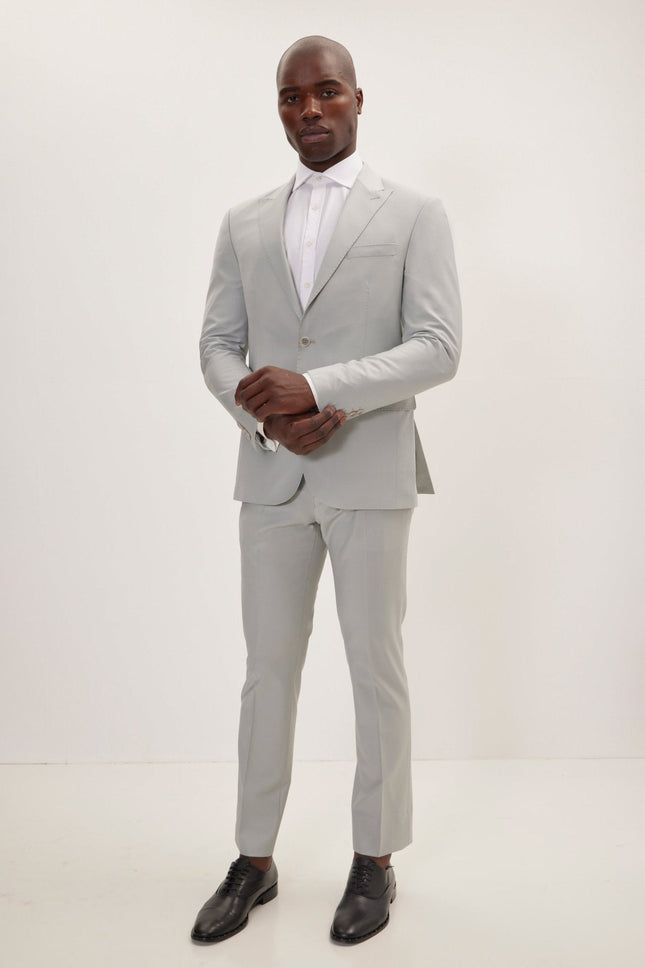 Men's Italian Super 120s Merino Wool Single-Breasted Suit - Mint Green | Ron Tomson