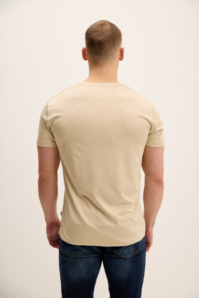 Men's Tailored Crew T-Shirt - Beige | Ron Tomson