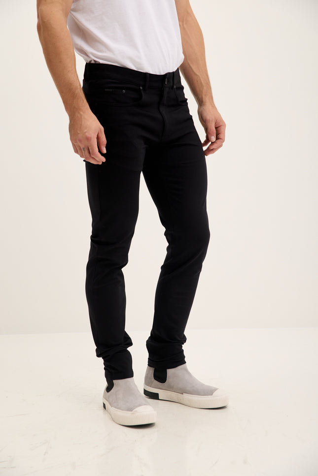 Men's Lightweight Tailored Casual Pants - Black | Ron Tomson